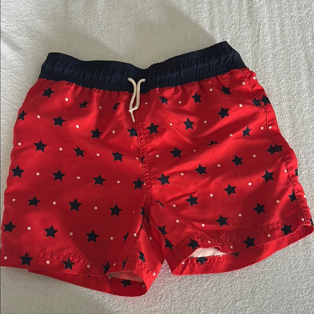 Red Star Patterned Kids Shorts